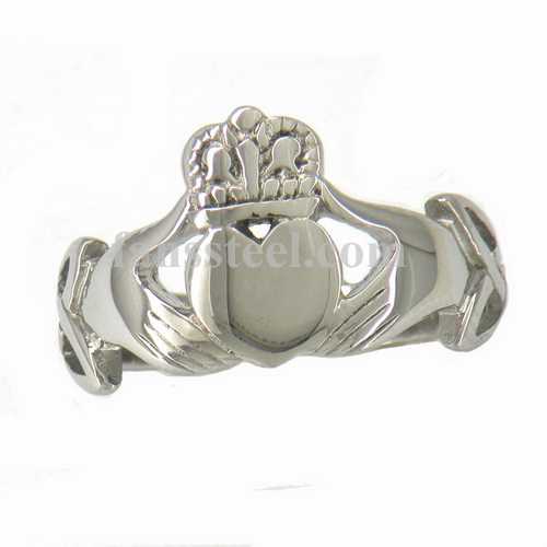 FSR11W26 Crown Claddagh Friendship Ring - Click Image to Close